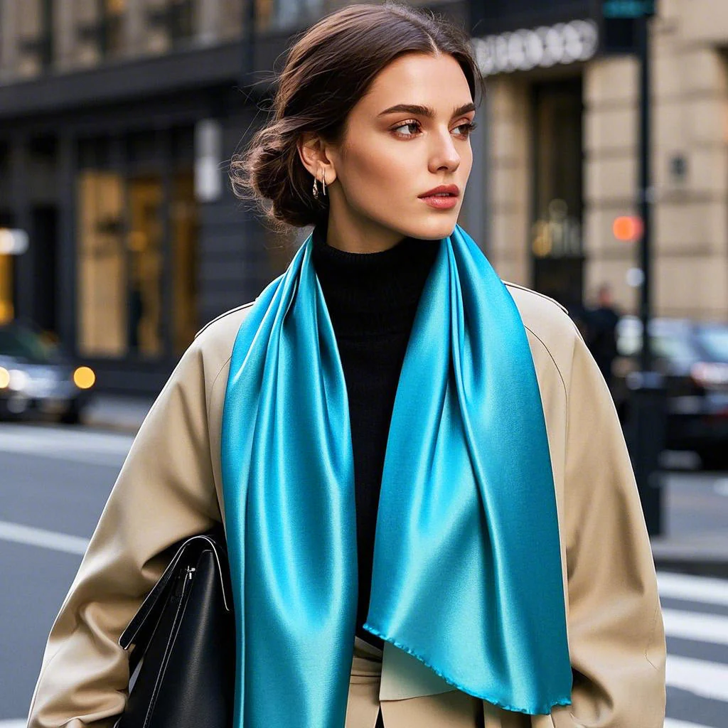 Soie Pure Rectangle Long Foulard/Châle 170x53cm / 67 - Image 8