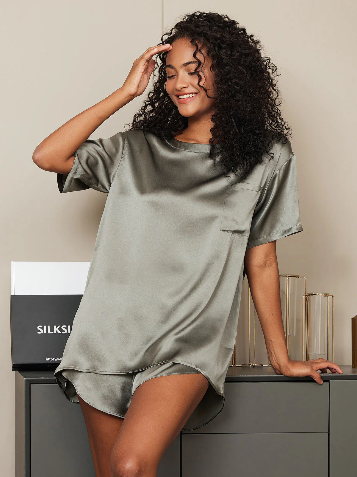 Pure Soie Courtes Manches Pyjamas