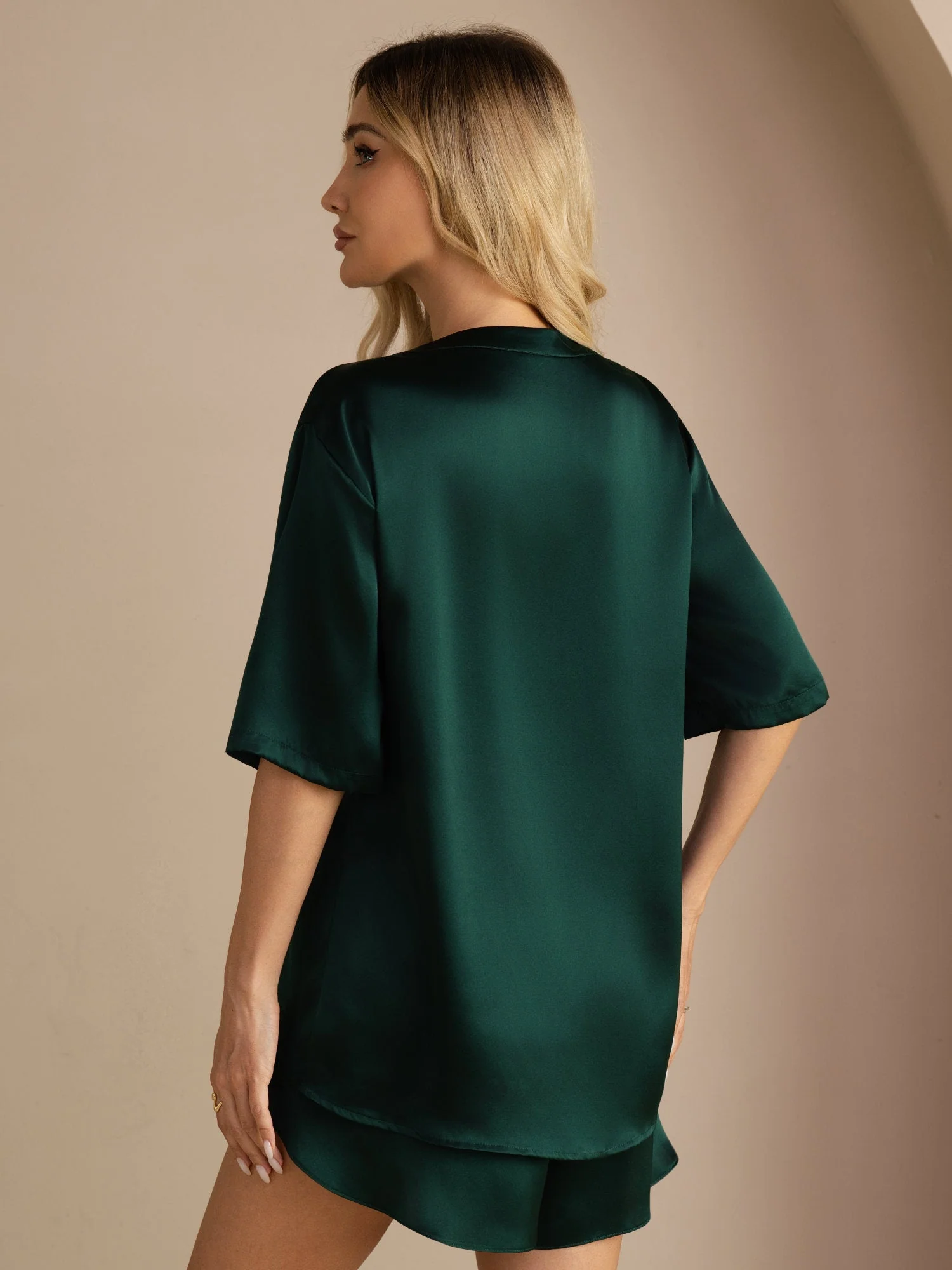 Pure Soie Courtes Manches Pyjamas - Image 13