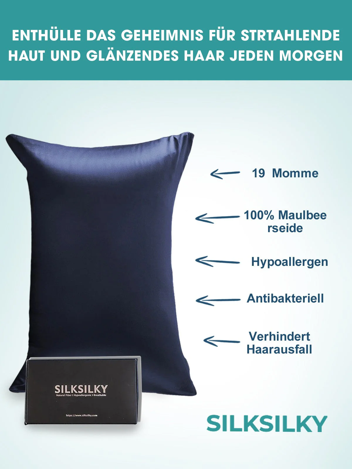 2x Taie d’Oreiller Simple Enveloppée En Soie 19Momme - Image 15