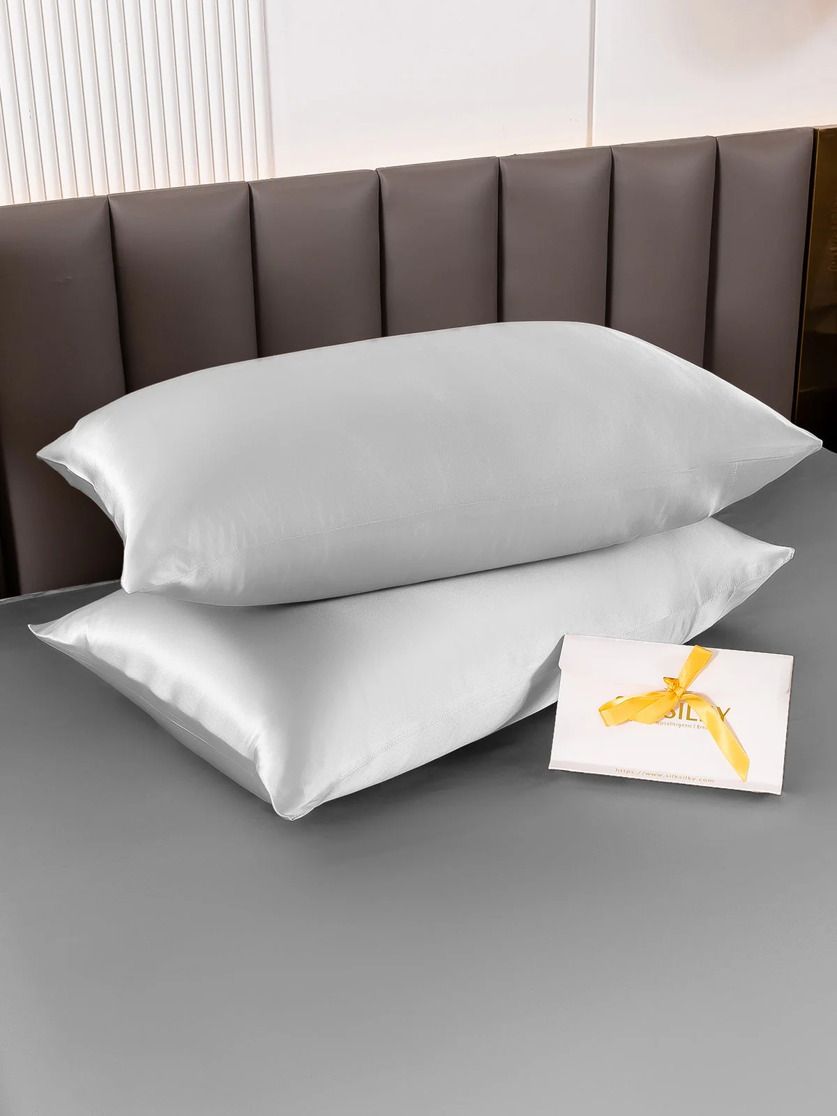2x Taie d’Oreiller Simple Enveloppée En Soie 19Momme - Image 53