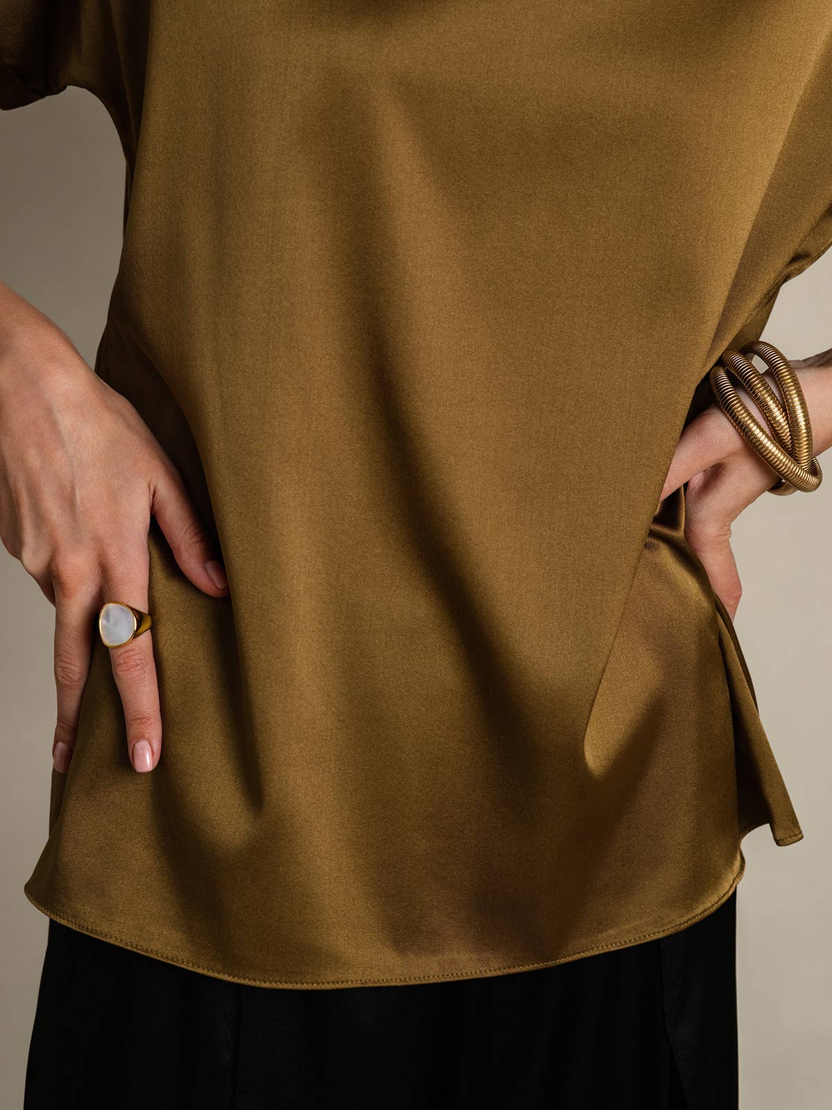 19Momme T-shirt à manches courtes décontracté en soie classique - Image 40