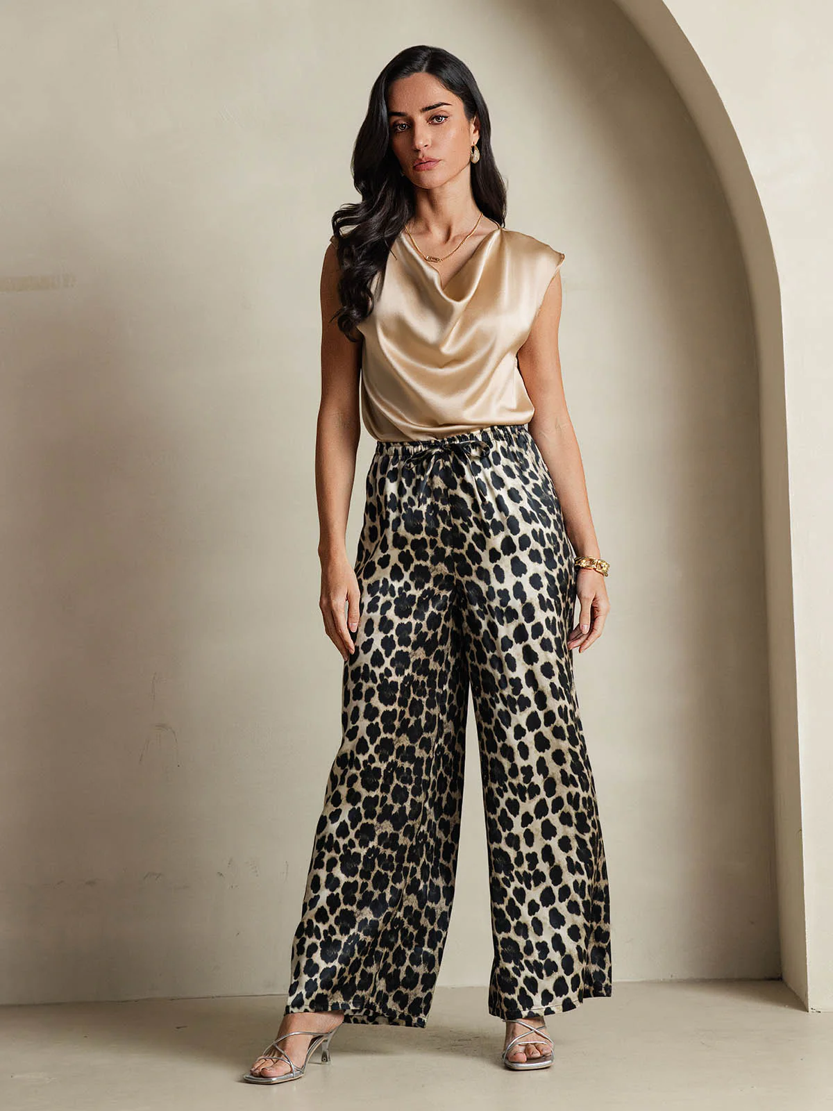 19Momme Soie Capuchons Manches Col Cowl Débardeur/Blouse - Image 64