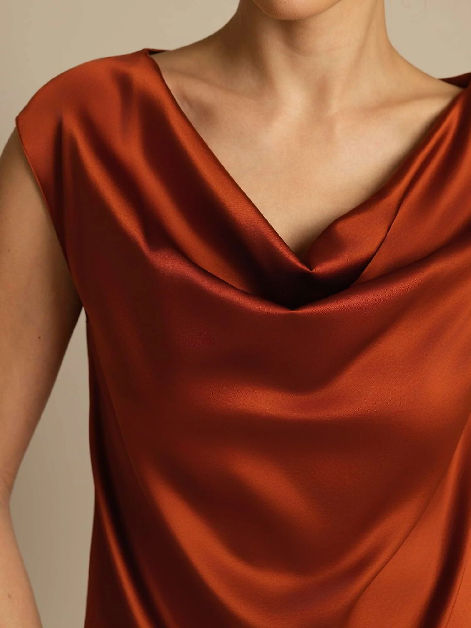 19Momme Soie Col Bateau Cap Manches Blouse - Image 39