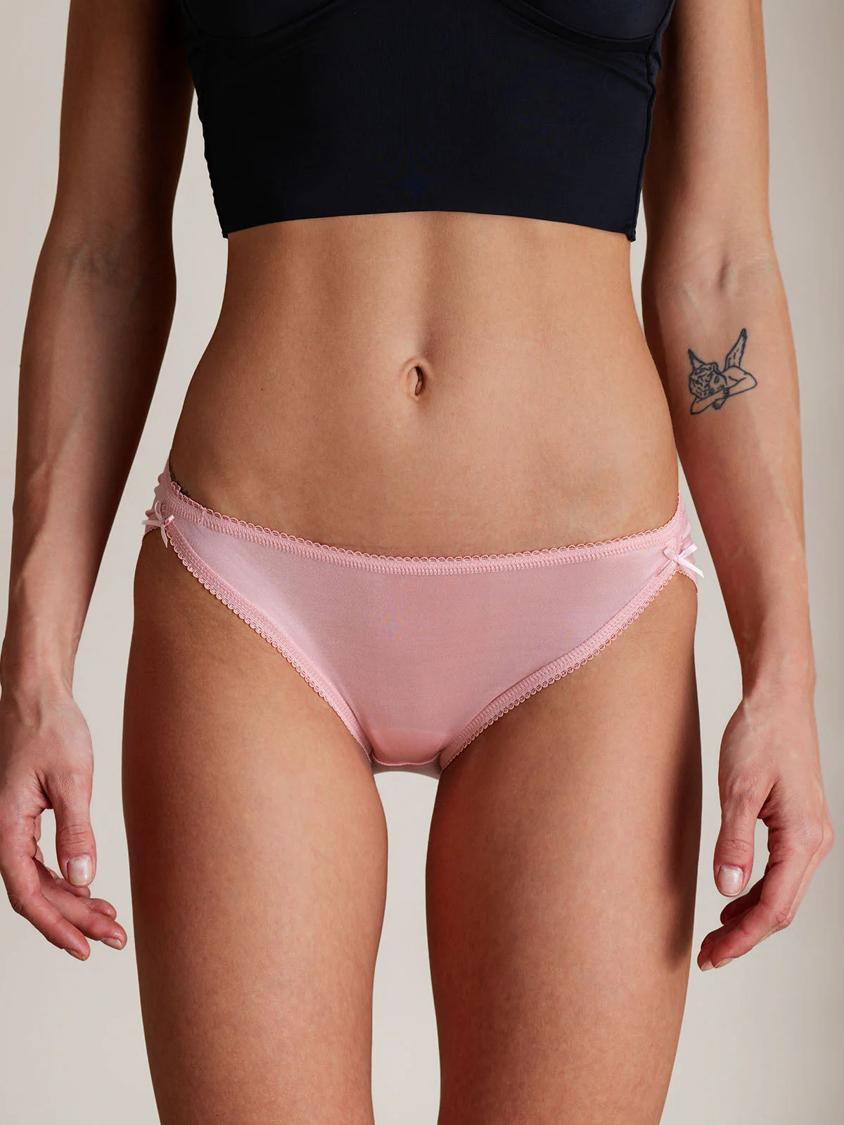 Culottes En Soie Pure Avec Nœud Décoratif - Image 8