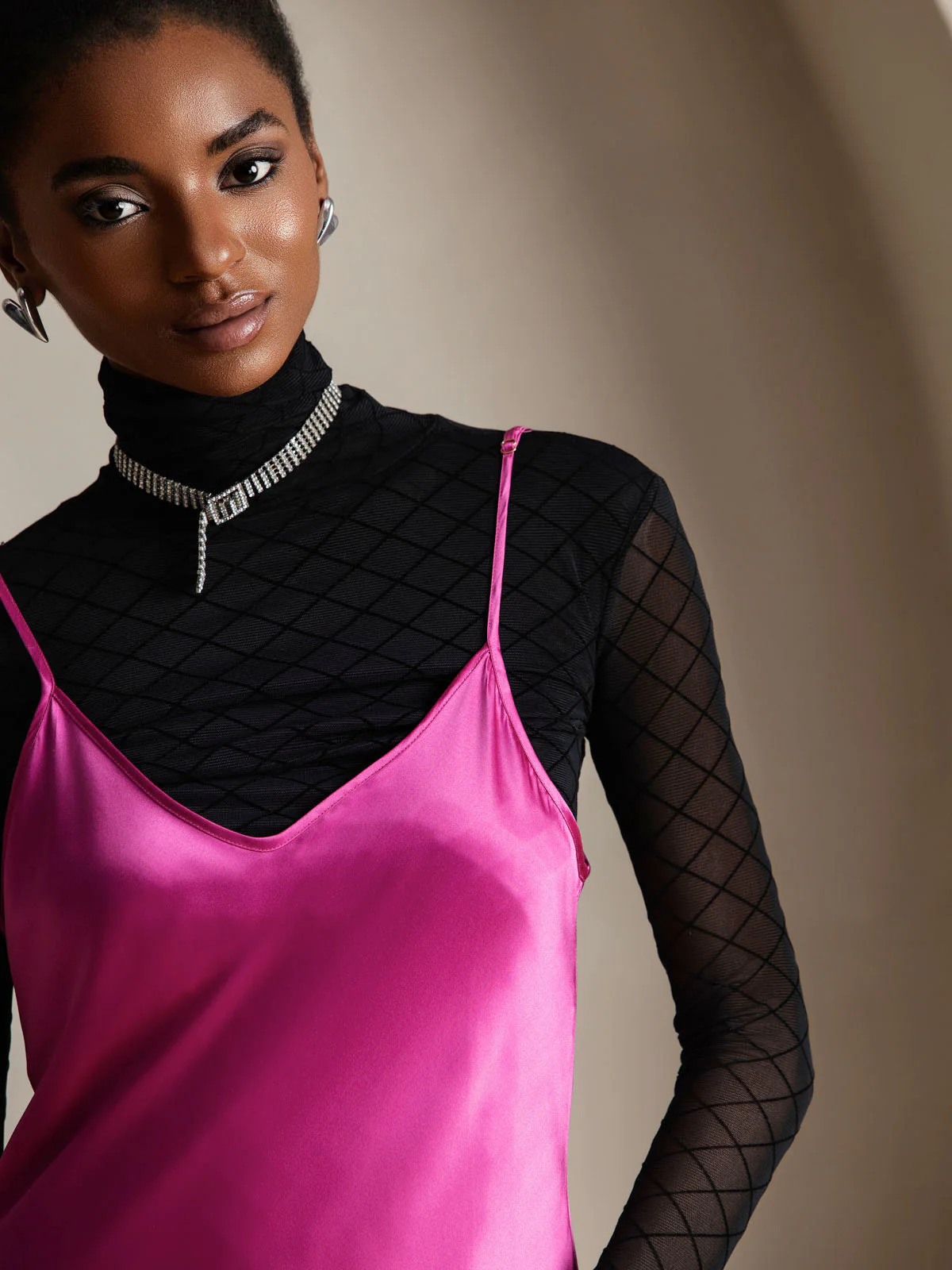 Robe Longue en Soie Pure avec Bretelles Spaghetti - Image 67