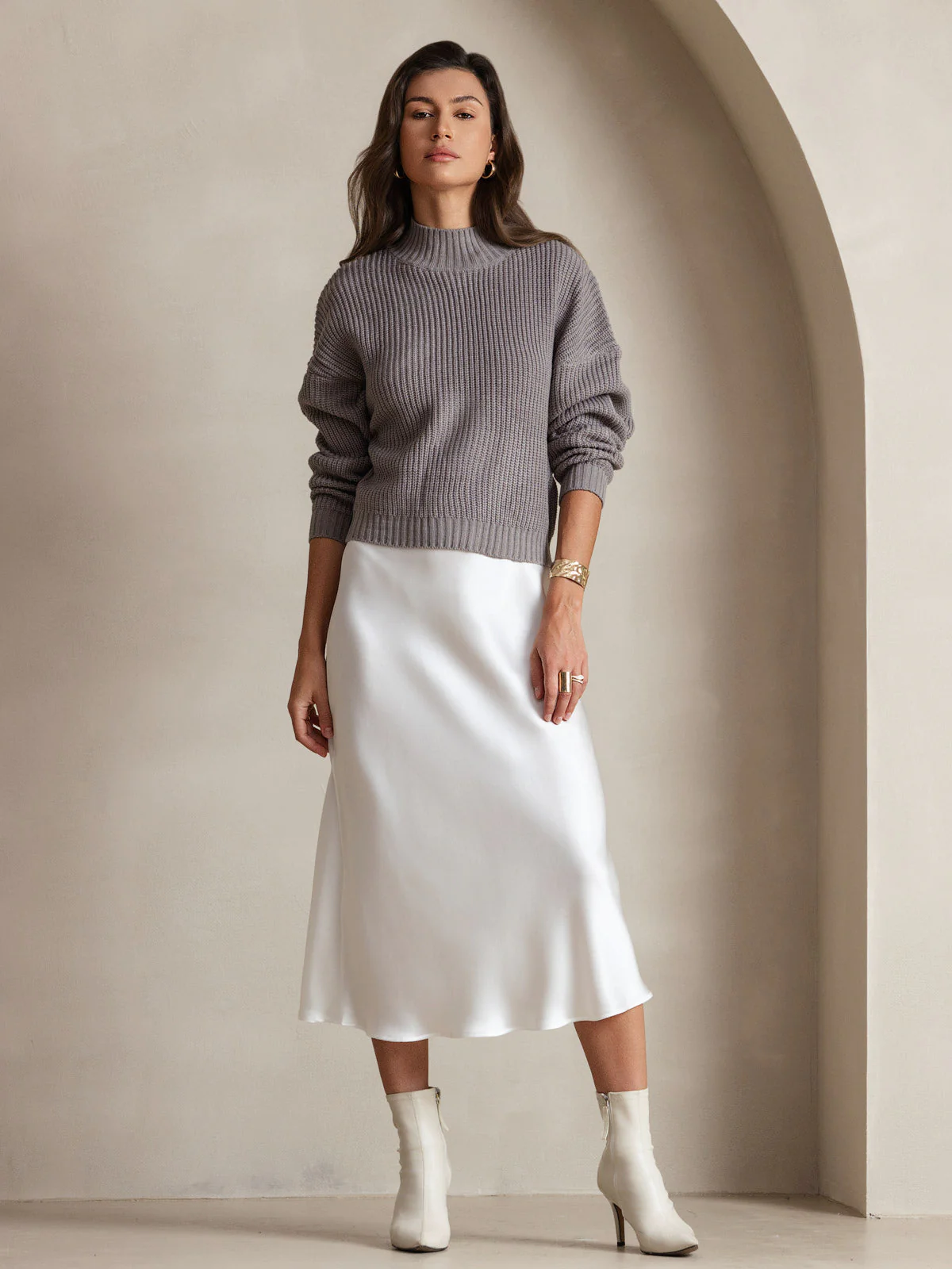 Robe Longue en Soie Pure avec Bretelles Spaghetti - Image 7