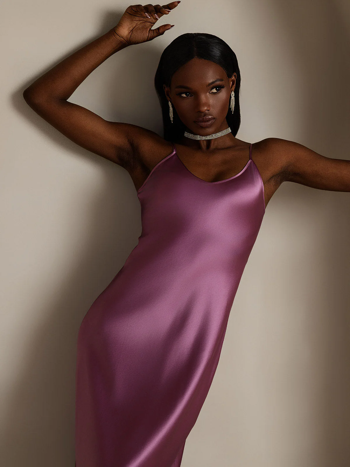 Robe Longue en Soie Pure avec Bretelles Spaghetti - Image 85