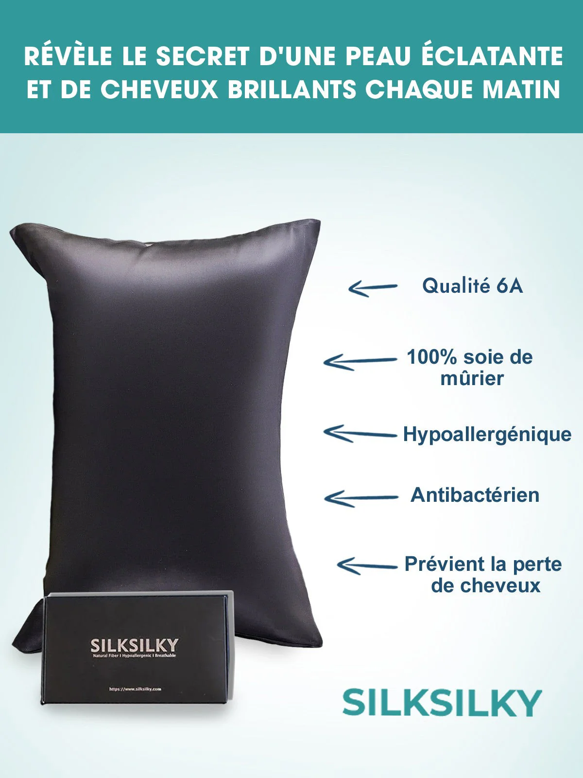 Taie d'oreiller Pure Soie - Fermeture à glissière cachée(Achetez 3, Obtenez 1 Gratuit ) - Image 17