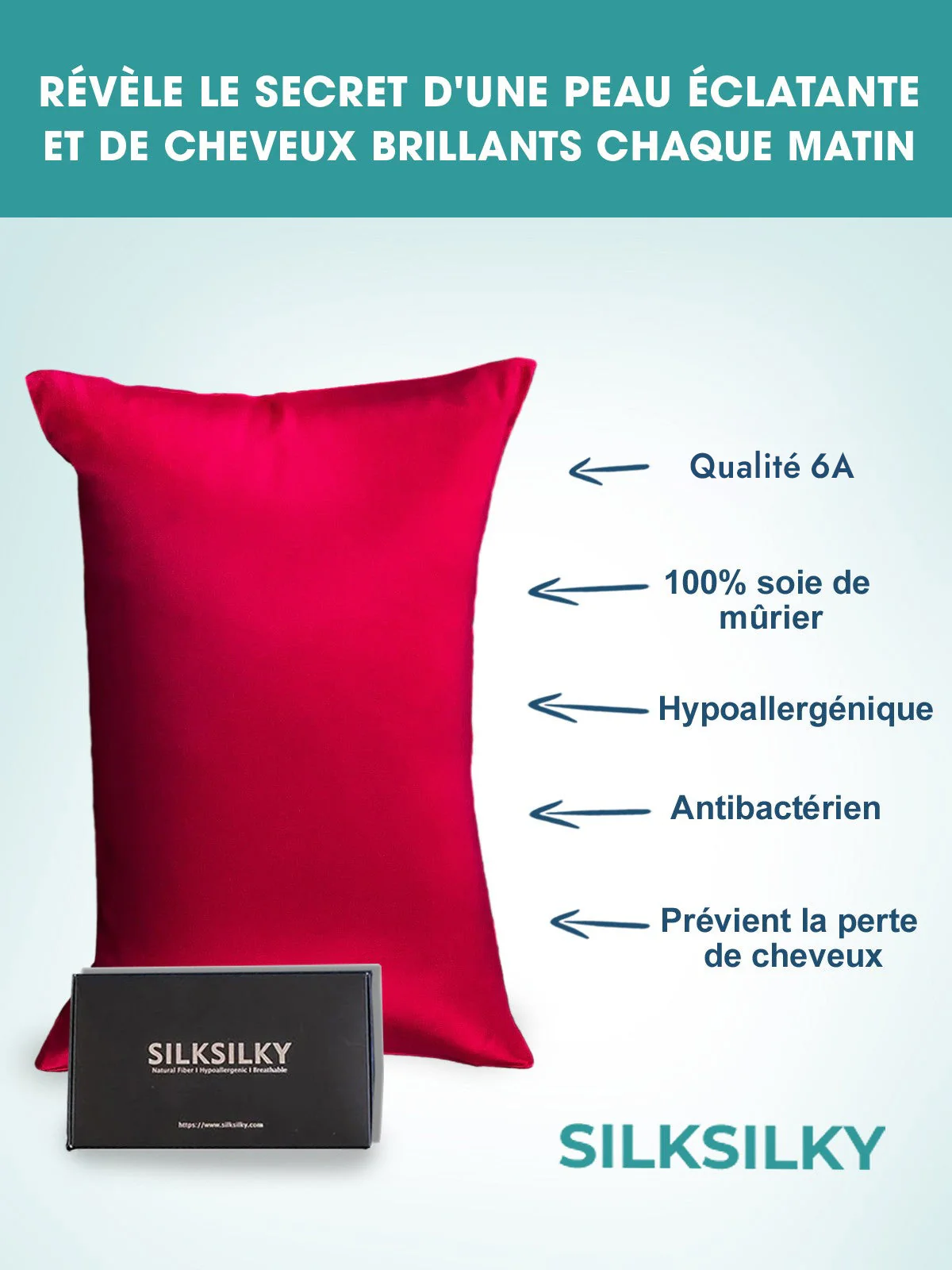 Taie d'oreiller Pure Soie - Fermeture à glissière cachée(Achetez 3, Obtenez 1 Gratuit ) - Image 38