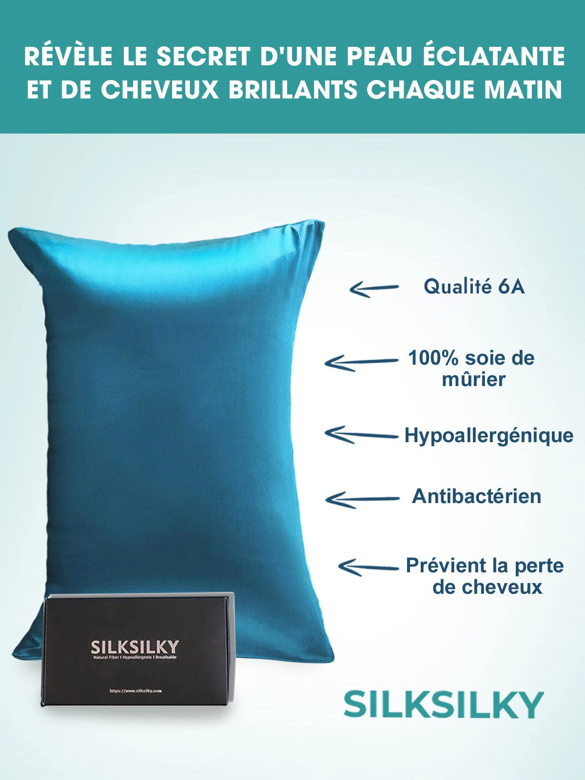 Taie d'oreiller Pure Soie - Fermeture à glissière cachée(Achetez 3, Obtenez 1 Gratuit ) - Image 73