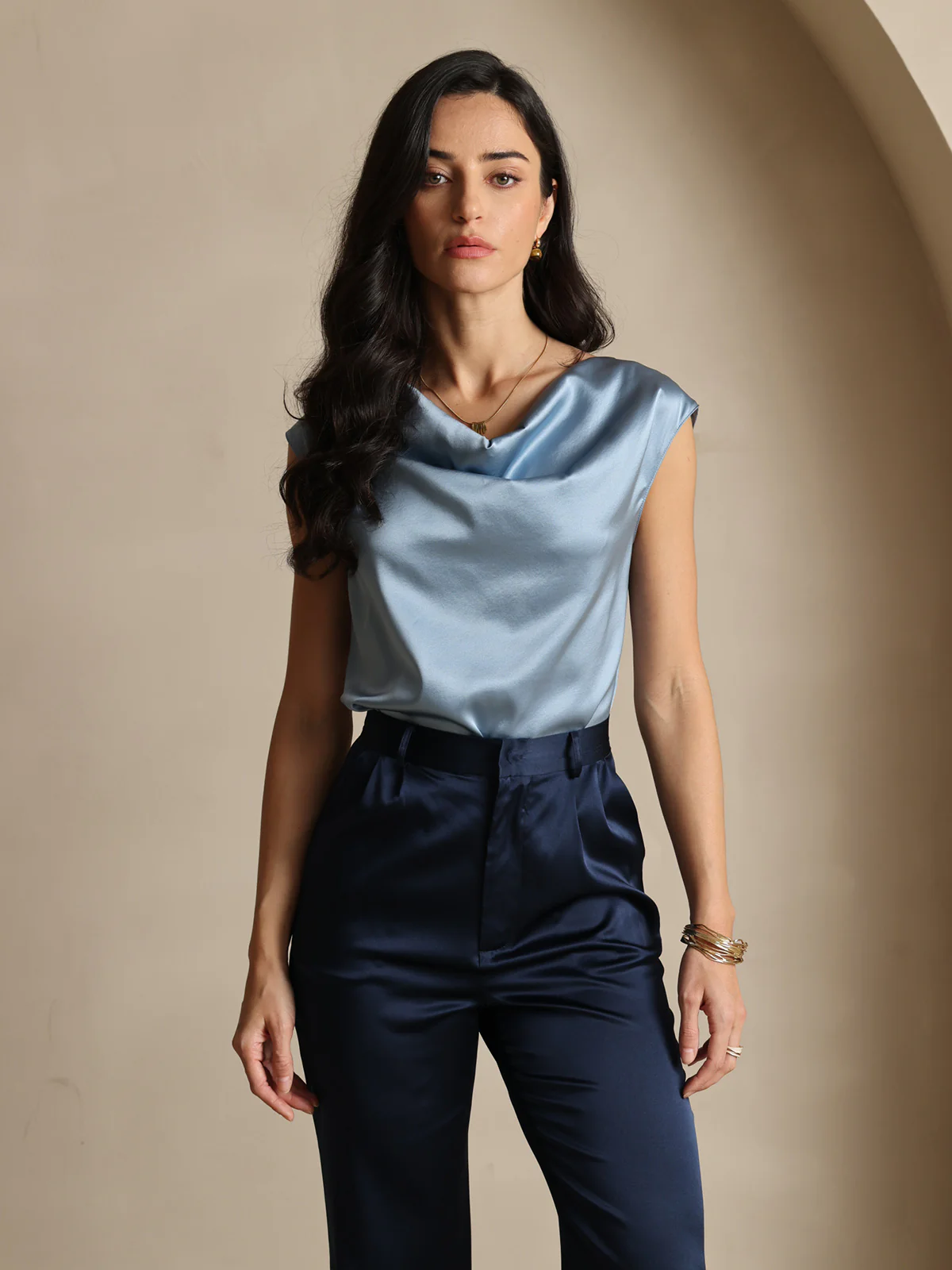 19Momme Pantalons de costume en soie classiques intemporels droits - Image 16