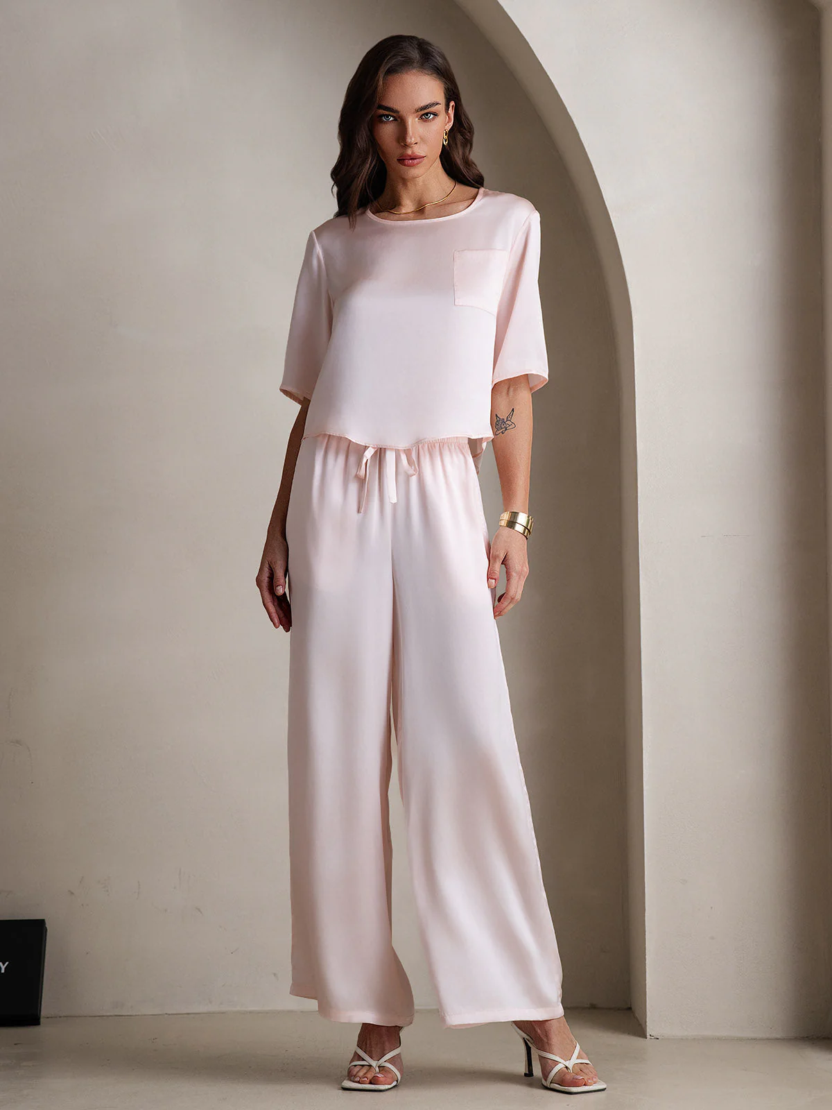 Femme Pyjamas Pure Soie Manches longues - Image 13