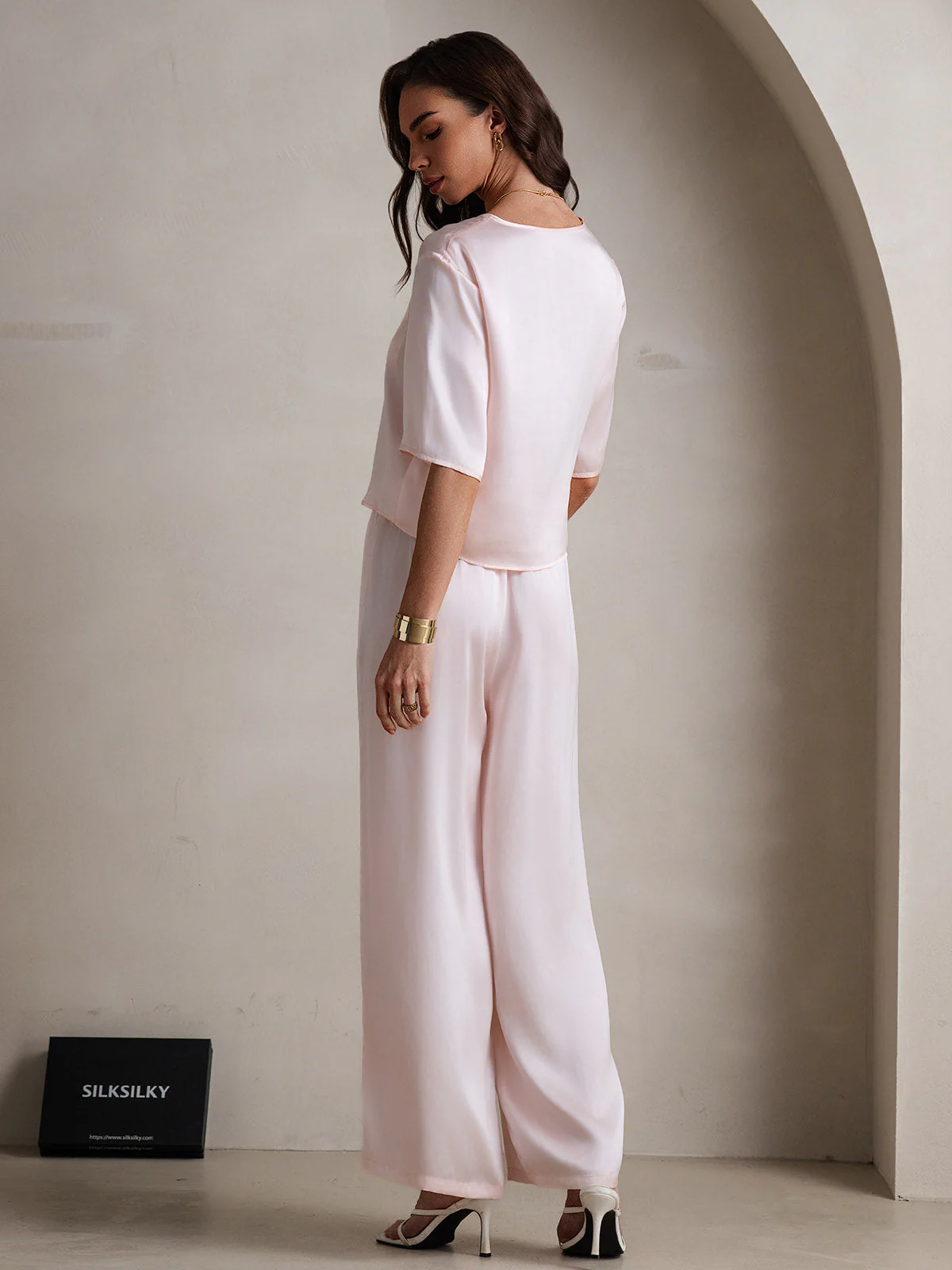 Femme Pyjamas Pure Soie Manches longues - Image 14