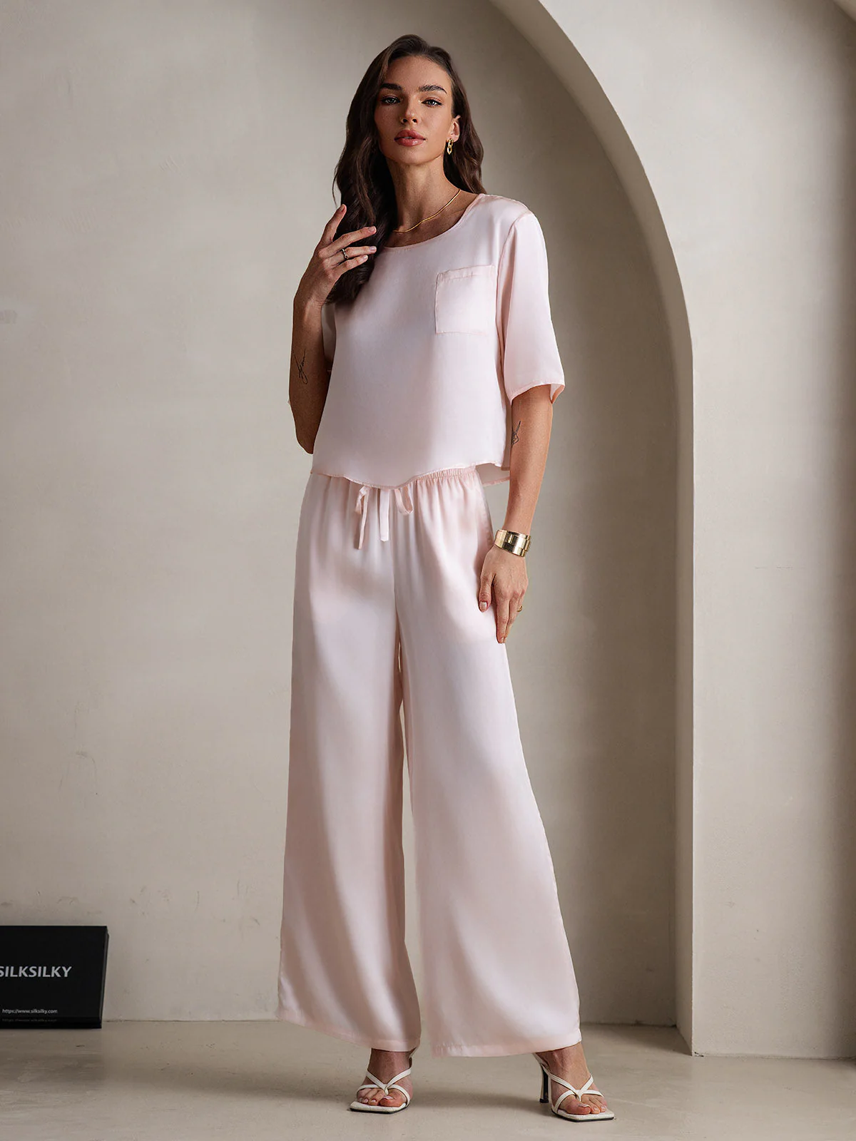 Femme Pyjamas Pure Soie Manches longues - Image 15