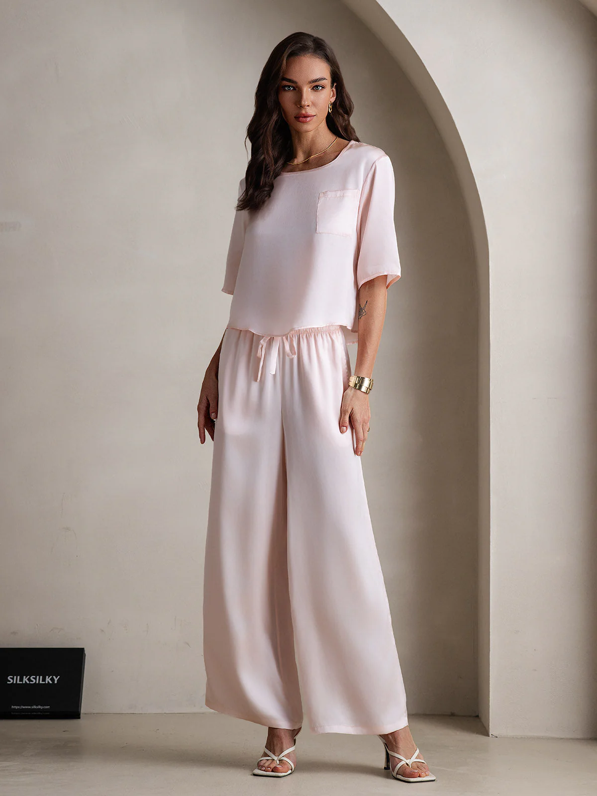 Femme Pyjamas Pure Soie Manches longues - Image 16