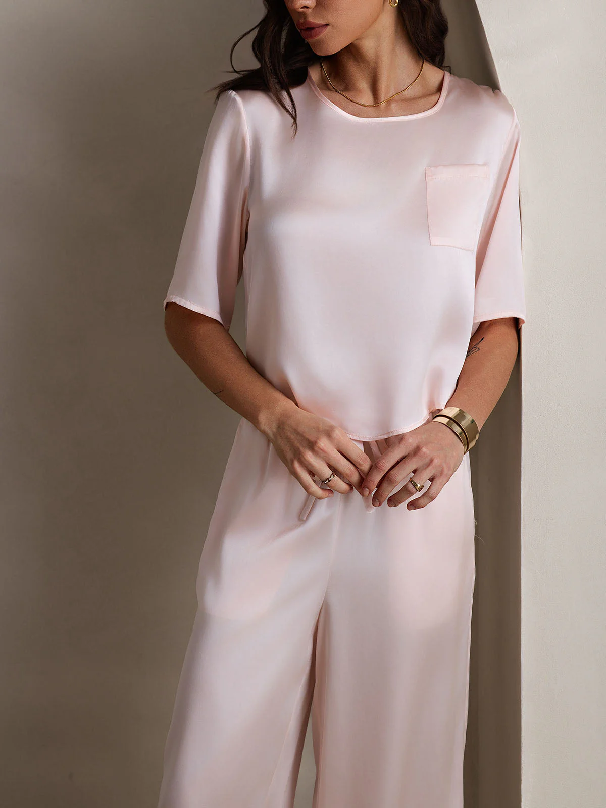 Femme Pyjamas Pure Soie Manches longues - Image 19