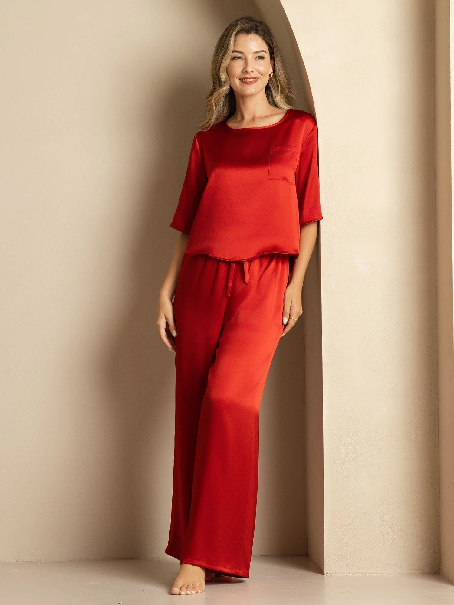 Femme Pyjamas Pure Soie Manches longues - Image 57