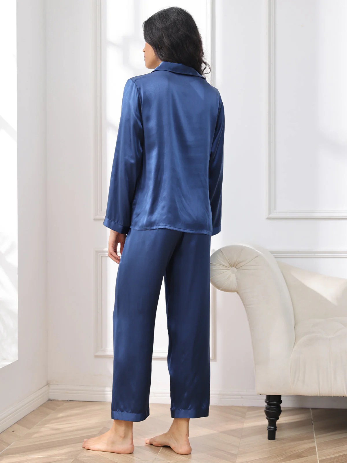 Pyjama À Manches Longues En Soie De Mûrier 100% Pour Femmes - Image 38