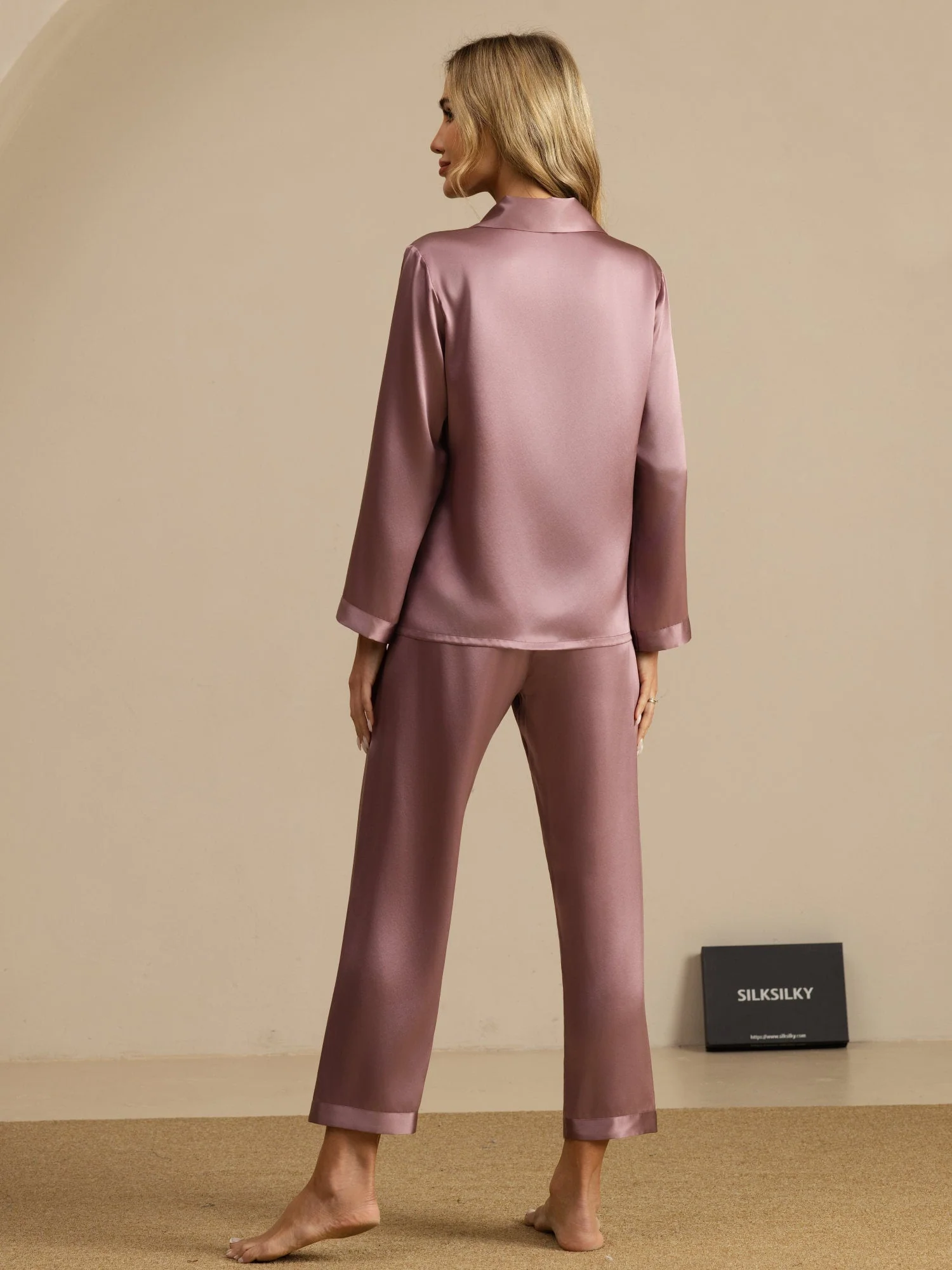 Pyjama À Manches Longues En Soie De Mûrier 100% Pour Femmes - Image 53