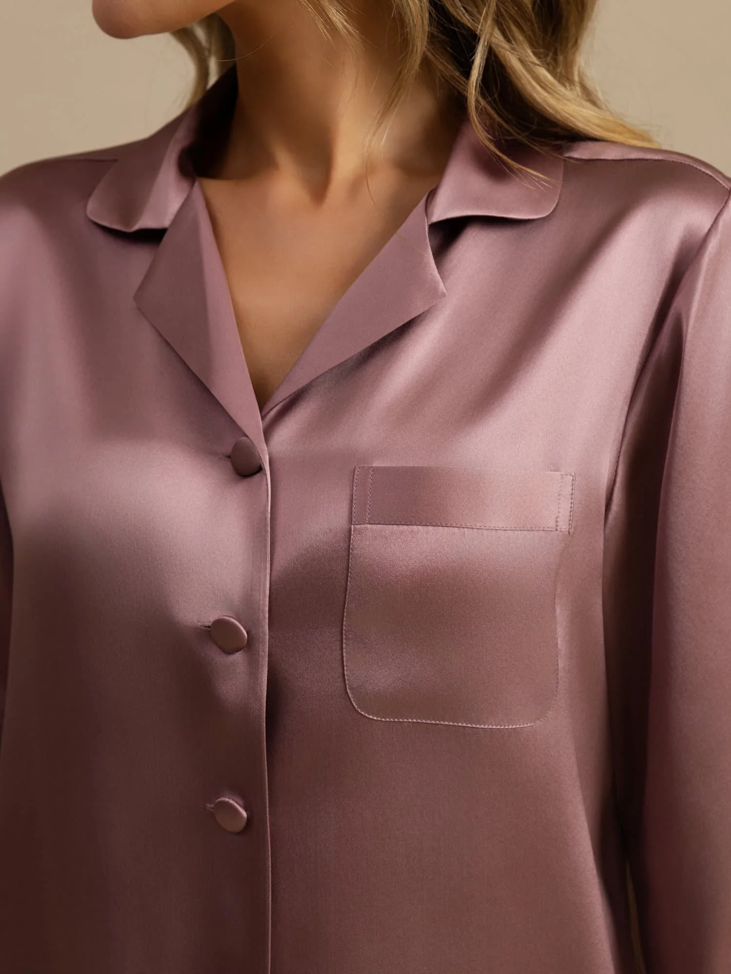 Pyjama À Manches Longues En Soie De Mûrier 100% Pour Femmes - Image 56