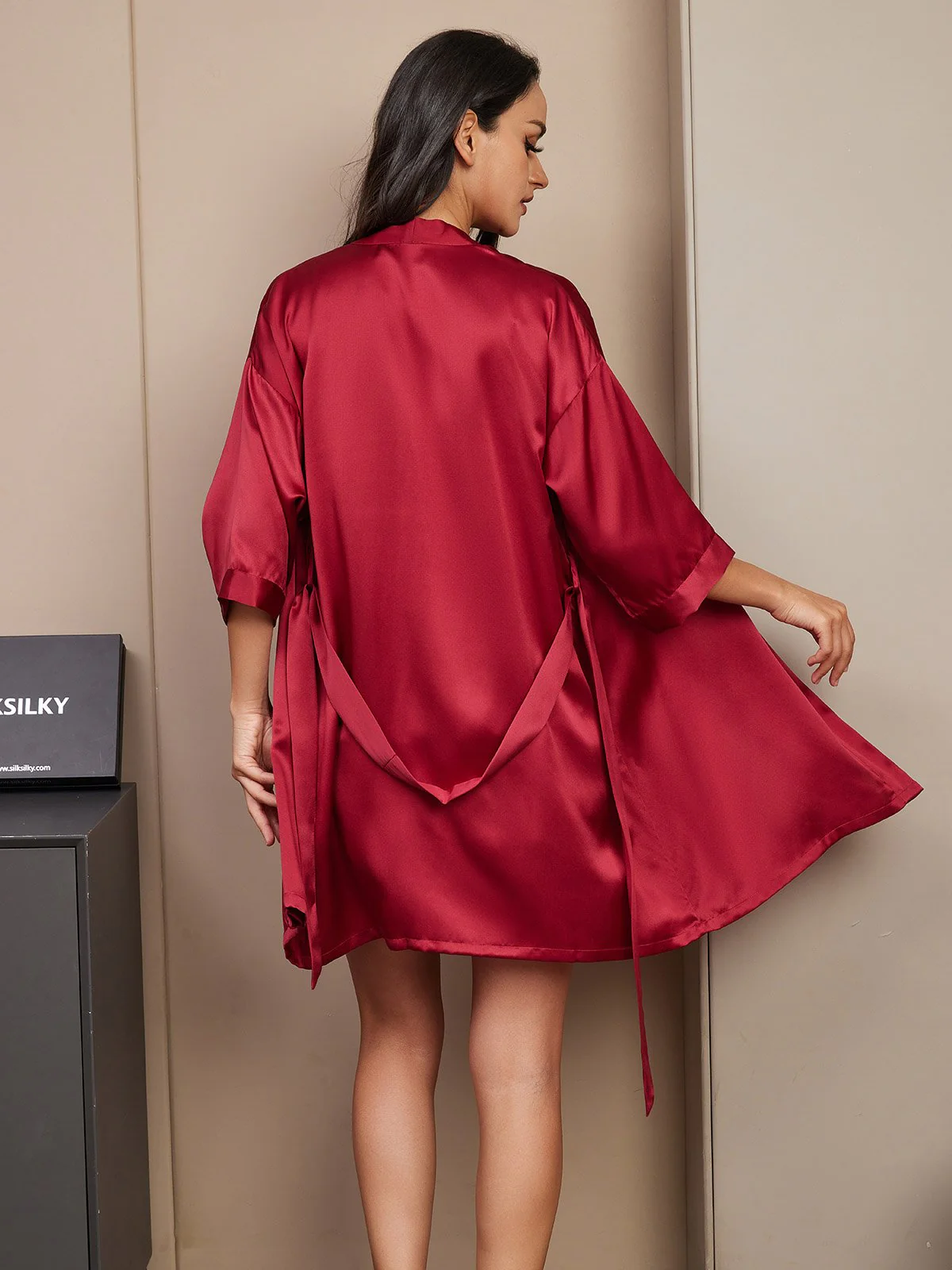 Ensemble Pyjama Court En Soie Pure Pour Femmes - Image 11